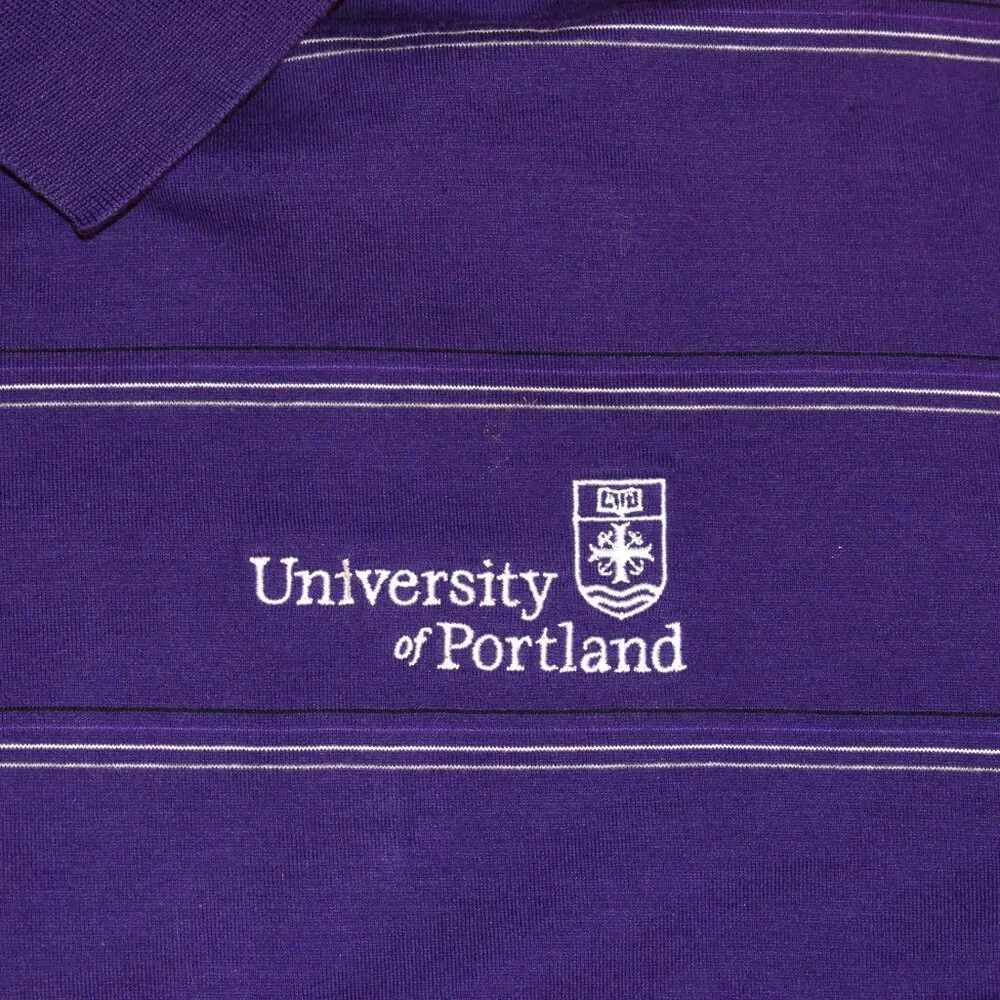 Cutter & Buck Polo Shirt Mens Large Purple University‎ of Portland Logo